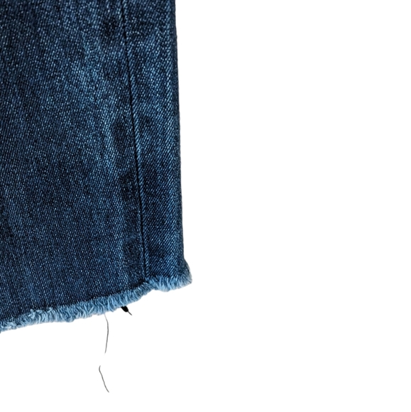 Rag & Bone dark blue stretch skinny jeans/Capri distressed/ raw hem/cuff 24"×27" - Picture 5 of 16